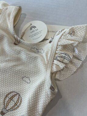 Girl - 0-3M - NWT Quincy Mae Scoop Back One Piece Swimsuit in Hot Air Balloons